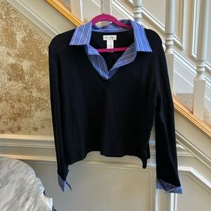 Blue collard short blouse